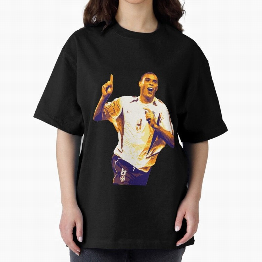 Ronaldo Naz¨¢rio brazil team Oversized T-Shirt Capture Stadium Memories from Global Football Passion for FIFA World Cup 2026 Group Stage, Made for Messi and Cristiano Ronaldo, France, Match Day Excitement, Supporter Culture, Golden Goals and Global