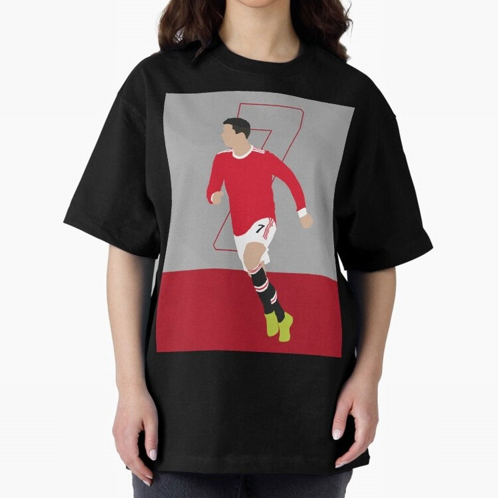 Cristiano Ronaldo 2021/22 Illustration Oversized T-Shirt Make the Season About Global Football Passion for FIFA World Cup 2026 Group Stage, Driven by Cristiano Ronaldo, Netherlands, Championship Spirit, Famous Goals, Roaring Crowds and