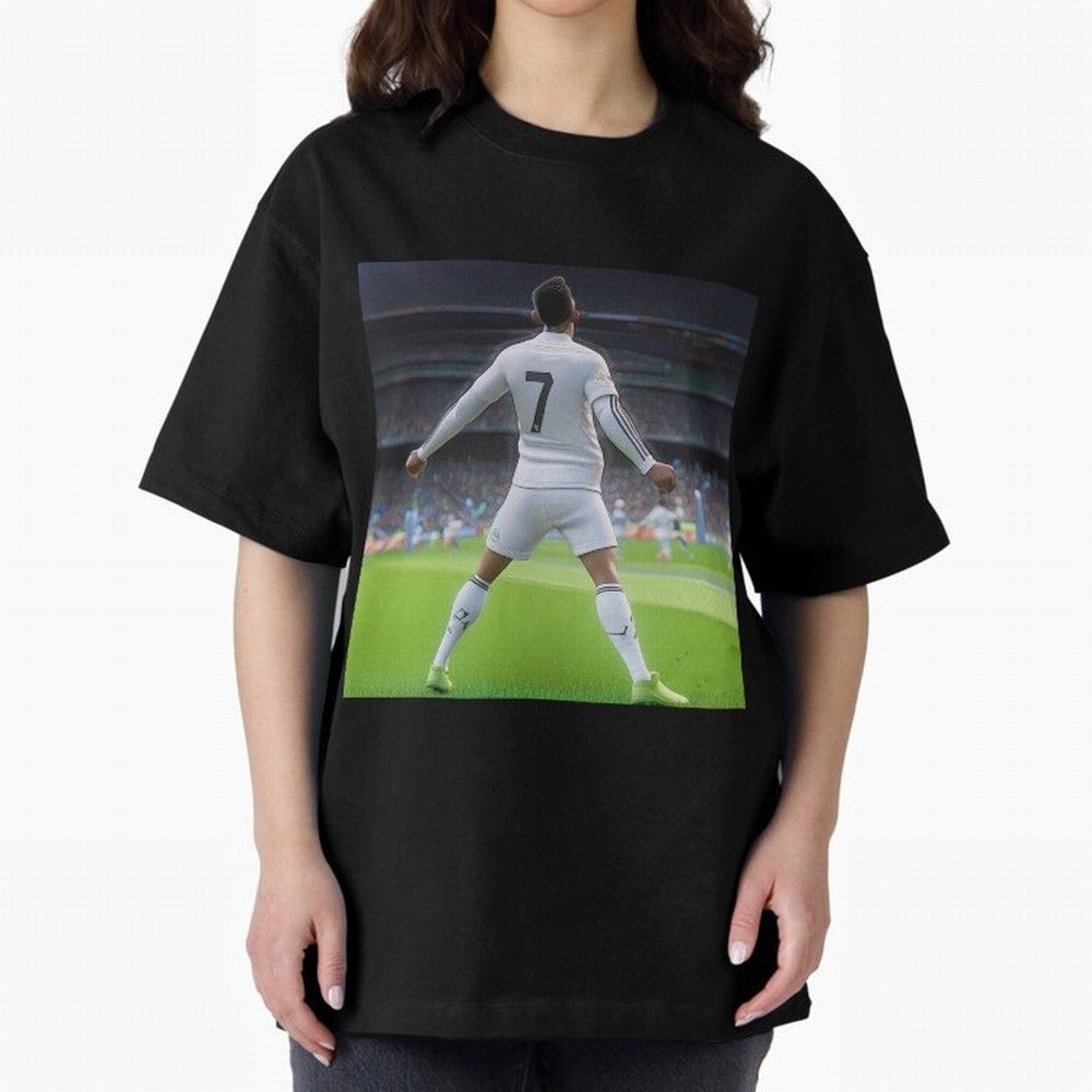 Ronaldo caricature Oversized T-Shirt Celebrate Rivalries and Pride in Global Football Passion for FIFA World Cup 2026 USA Canada Mexico, Connected to Haaland, Germany, Football Festival Excitement, Trophy Ambitions, Country Rivalries and Star