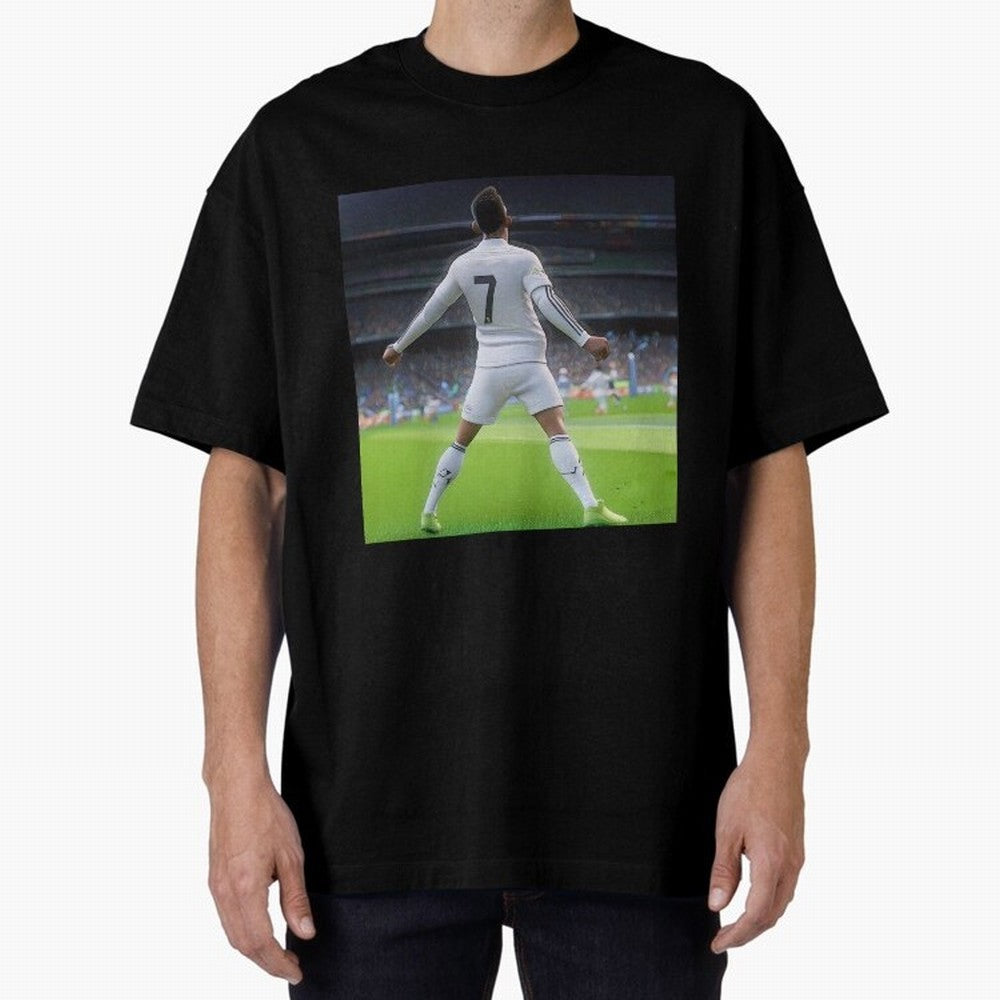 Ronaldo caricature Oversized T-Shirt Celebrate Rivalries and Pride in Global Football Passion for FIFA World Cup 2026 USA Canada Mexico, Connected to Haaland, Germany, Football Festival Excitement, Trophy Ambitions, Country Rivalries and Star