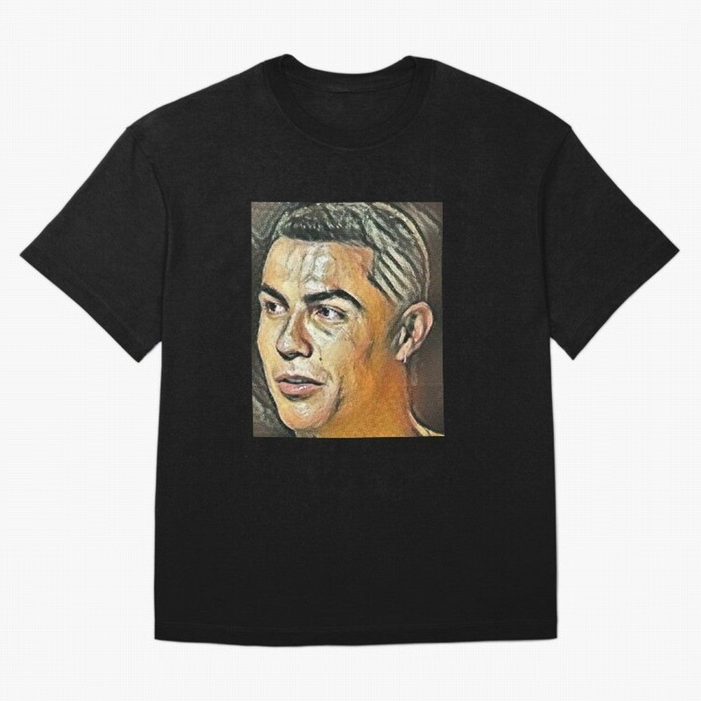 Cristiano Ronaldo Oversized T-Shirt Honor Champions and Dreams in Global Football Passion for FIFA World Cup 2026, Centered on Haaland and Mbappe, Brazil, Championship Spirit, Famous Goals, Roaring Crowds and International Football Unity; Great for
