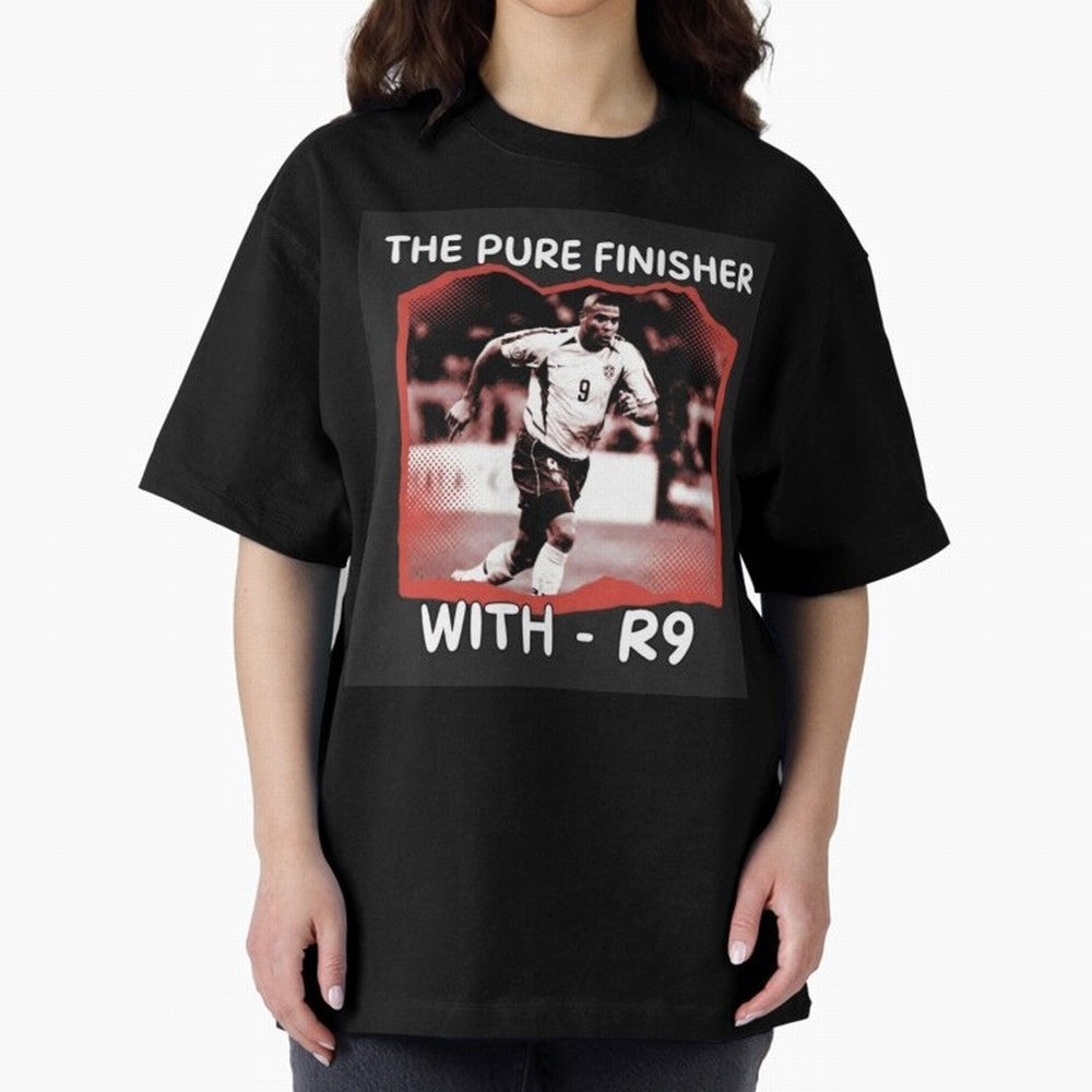 Ronaldo R9 The Pure Finisher Vintage Oversized T-Shirt Show Match Day Excitement for Match Day Hype around FIFA World Cup 2026 Group Stage, Haaland and Mbappe, France, Supporter Pride, Iconic Celebrations, Legendary Names and Global Match Day