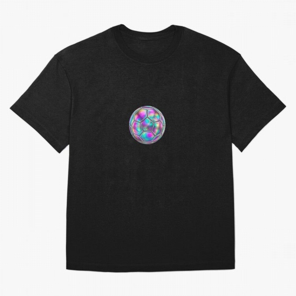 Soccer ball holographic sticker Oversized T-Shirt Bring International Match Energy to FIFA World Cup 2026 for Fans of Mbappe and Spain, Bringing Stadium Chants, National Pride, Trophy Dreams and Unforgettable Football Memories; Great for Watch