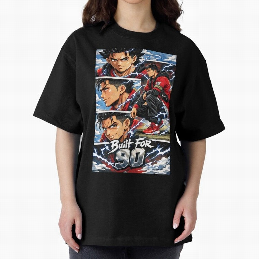 Built for 90 ¨C Anime Streetwear Football Art Oversized T-Shirt Celebrate Every Goal in Global Football Passion for FIFA World Cup 2026 USA Canada Mexico, Inspired by Neymar, Haaland and Cristiano Ronaldo, France, Football History, Final Match