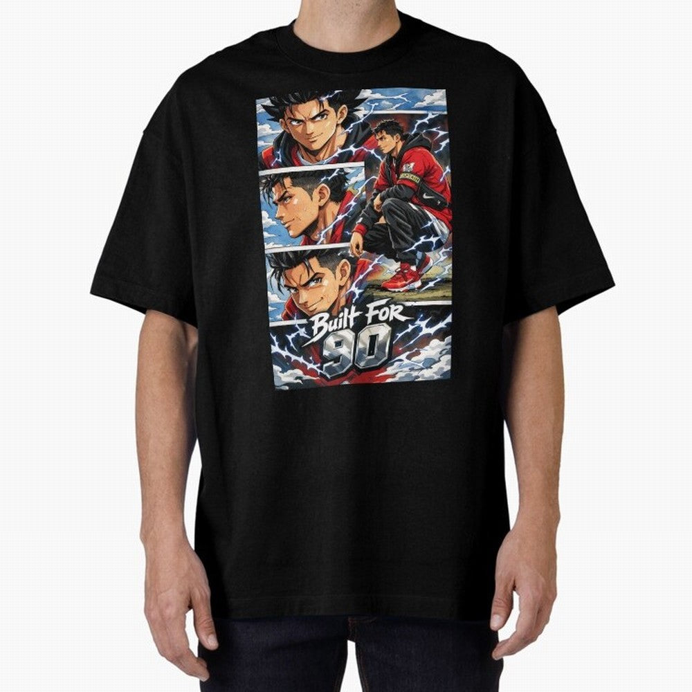 Built for 90 ¨C Anime Streetwear Football Art Oversized T-Shirt Celebrate Every Goal in Global Football Passion for FIFA World Cup 2026 USA Canada Mexico, Inspired by Neymar, Haaland and Cristiano Ronaldo, France, Football History, Final Match