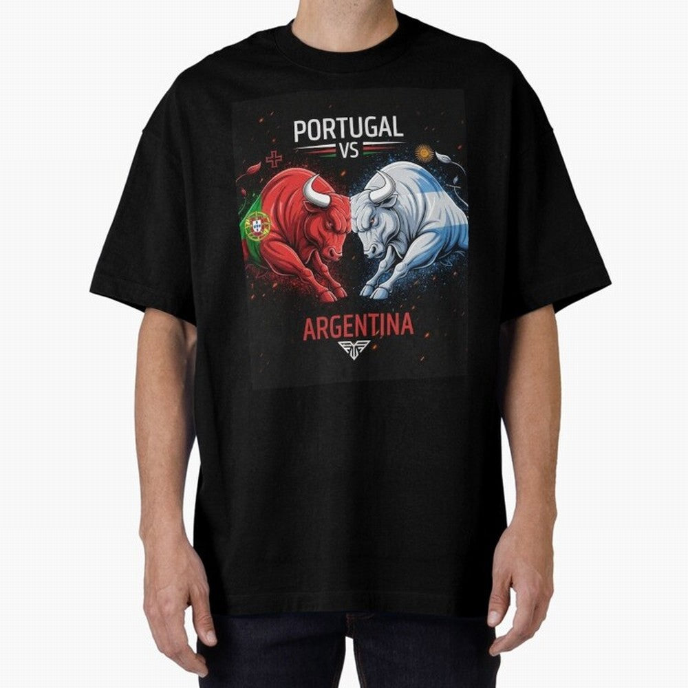 Messi vs Ronaldo Oversized T-Shirt Bring Trophy Dreams to FIFA World Cup 2026 Group Stage for Fans of Haaland and England, Bringing Stadium Chants, National Pride, Trophy Dreams and Unforgettable Football Memories; Perfect for People Who Love