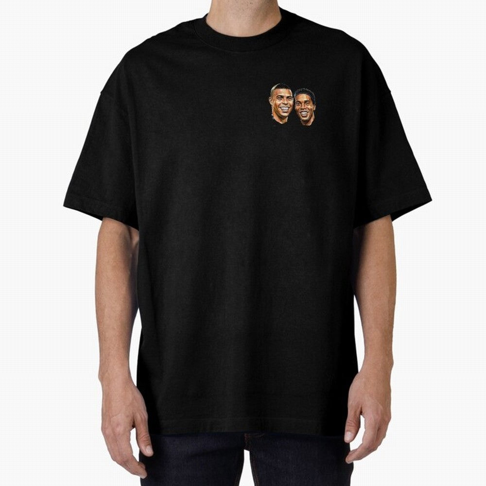 Ronaldo & Ronaldinho: The Legends of Brazil Joga Bonito Oversized T-Shirt Bring International Match Energy to Global Football Passion for FIFA World Cup 2026, Driven by Messi, Neymar and Mbappe, Germany, Championship Spirit, Famous Goals, Roaring