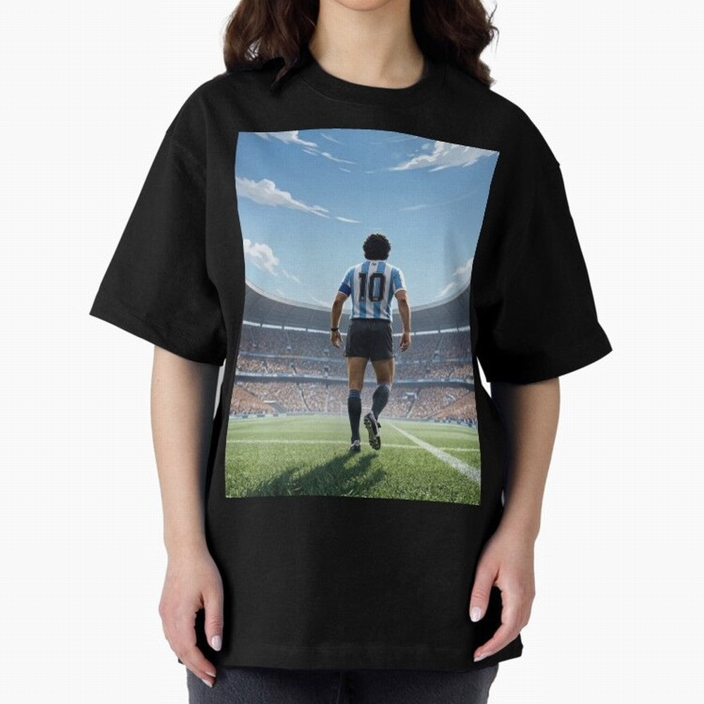 Diego Maradona Oversized T-Shirt Celebrate Fan Favorites in Match Day Hype around FIFA World Cup 2026, Haaland and Mbappe, Brazil, Sports Nostalgia, International Competition, Famous Players and Unforgettable Victories; Perfect for Fans,