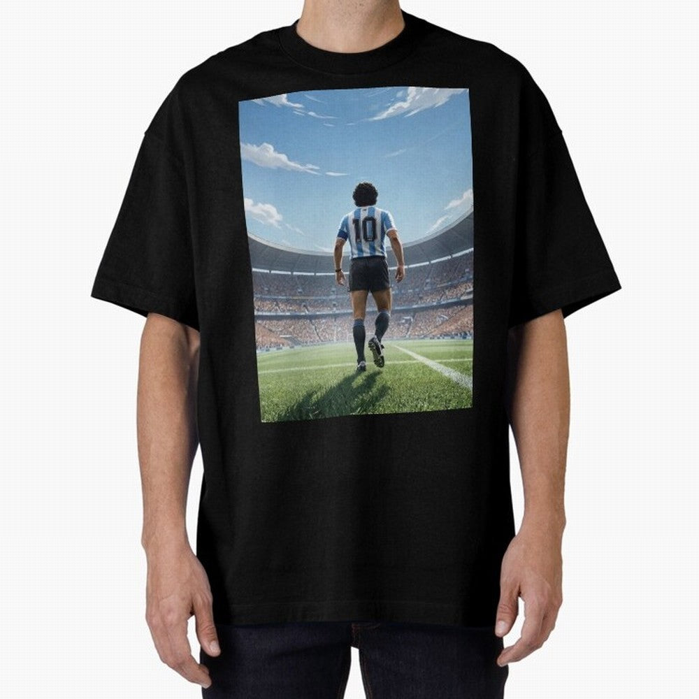 Diego Maradona Oversized T-Shirt Celebrate Fan Favorites in Match Day Hype around FIFA World Cup 2026, Haaland and Mbappe, Brazil, Sports Nostalgia, International Competition, Famous Players and Unforgettable Victories; Perfect for Fans,