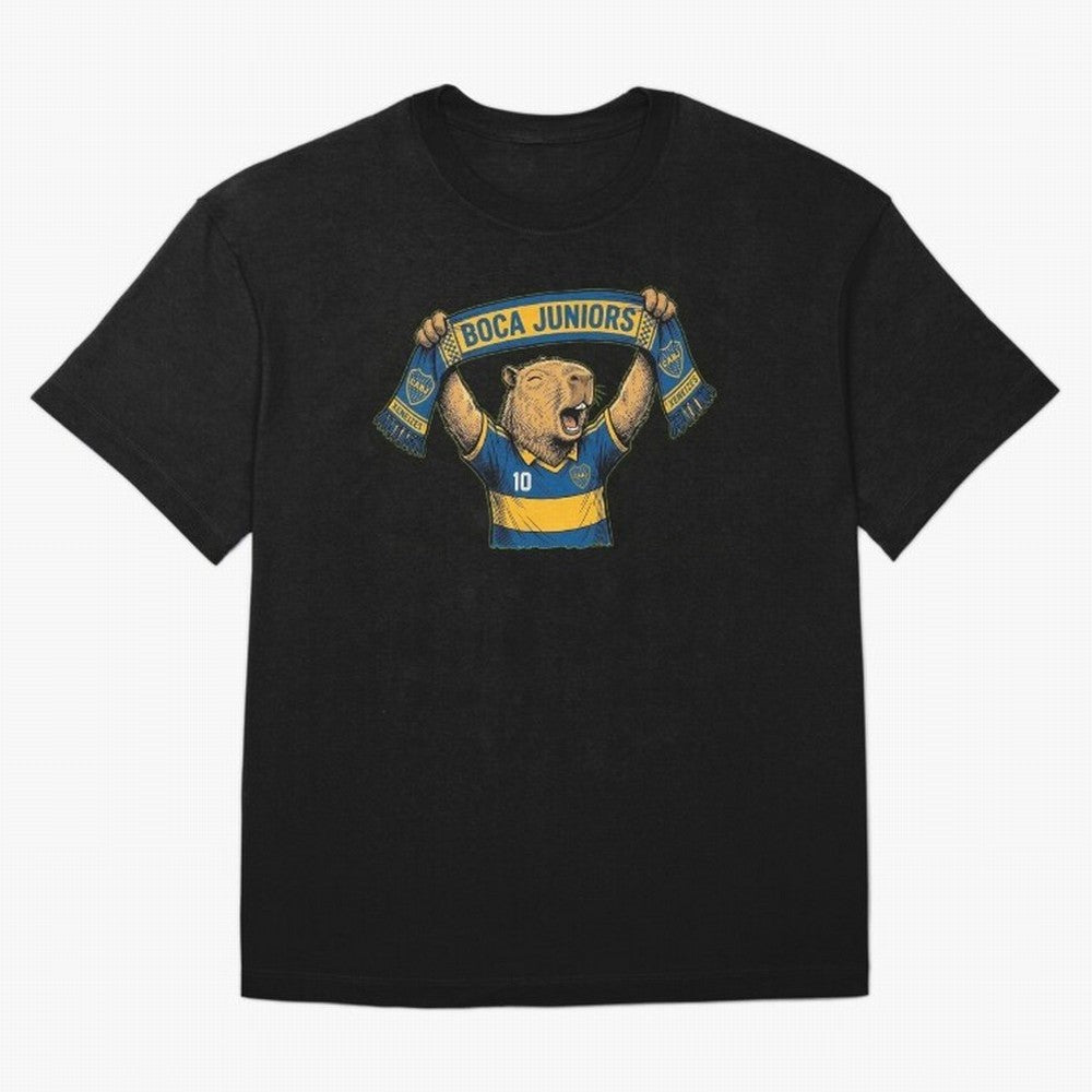 Capybara Boca Juniors Fan ¨C Funny Soccer Sticker Oversized T-Shirt Feel the FIFA World Cup 2026 USA Canada Mexico Journey through Mbappe and Neymar Highlights, Germany Pride, Stadium Memories, Football Loyalty, International Chants and