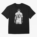 messi Oversized T-Shirt Follow the Road to FIFA World Cup 2026 USA Canada Mexico for Fans of Messi, CR7 and Mbappe and Argentina, France and Brazil, Bringing Vintage Soccer Flavor, Modern Football Stars, National Flags and Final Night Emotion;