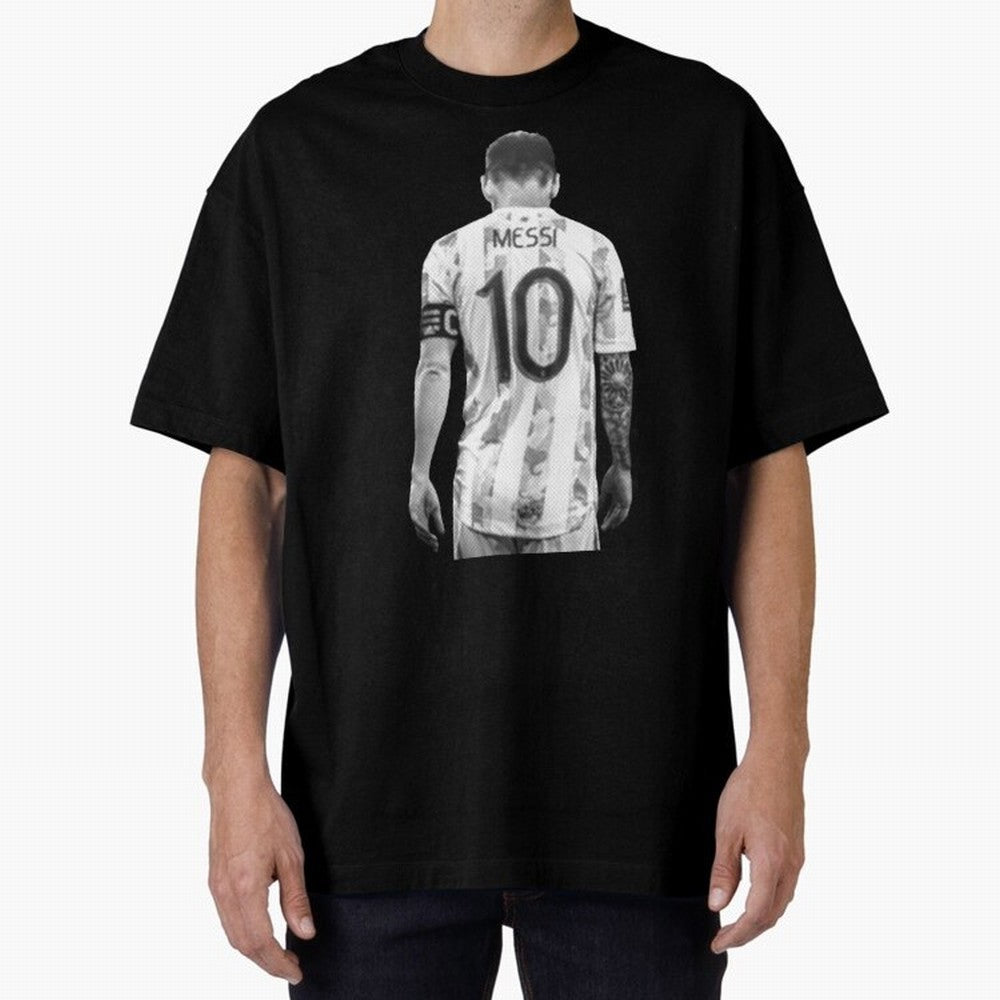 messi Oversized T-Shirt Follow the Road to FIFA World Cup 2026 USA Canada Mexico for Fans of Messi, CR7 and Mbappe and Argentina, France and Brazil, Bringing Vintage Soccer Flavor, Modern Football Stars, National Flags and Final Night Emotion;