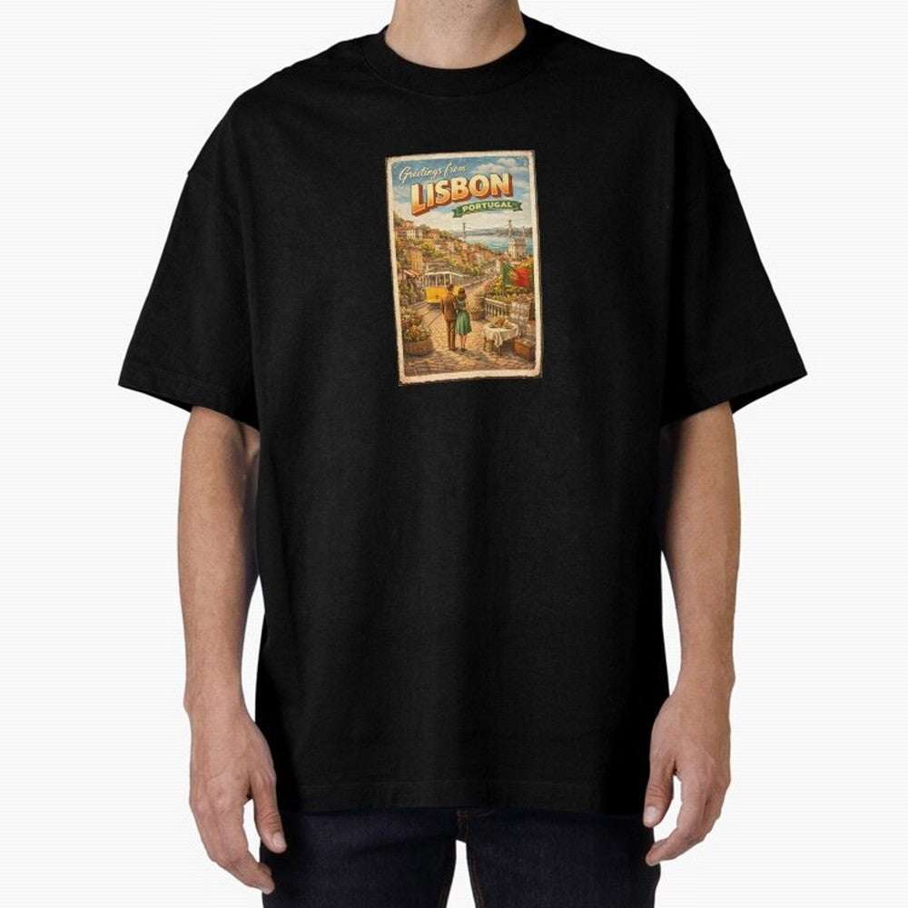 lisbon Oversized T-Shirt Celebrate Unforgettable Nights in Global Football Passion for FIFA World Cup 2026 Group Stage, Built around CR7 and Messi, Brazil, Portugal and Argentina, Football Passion, Legendary Performances, Festival Vibes and