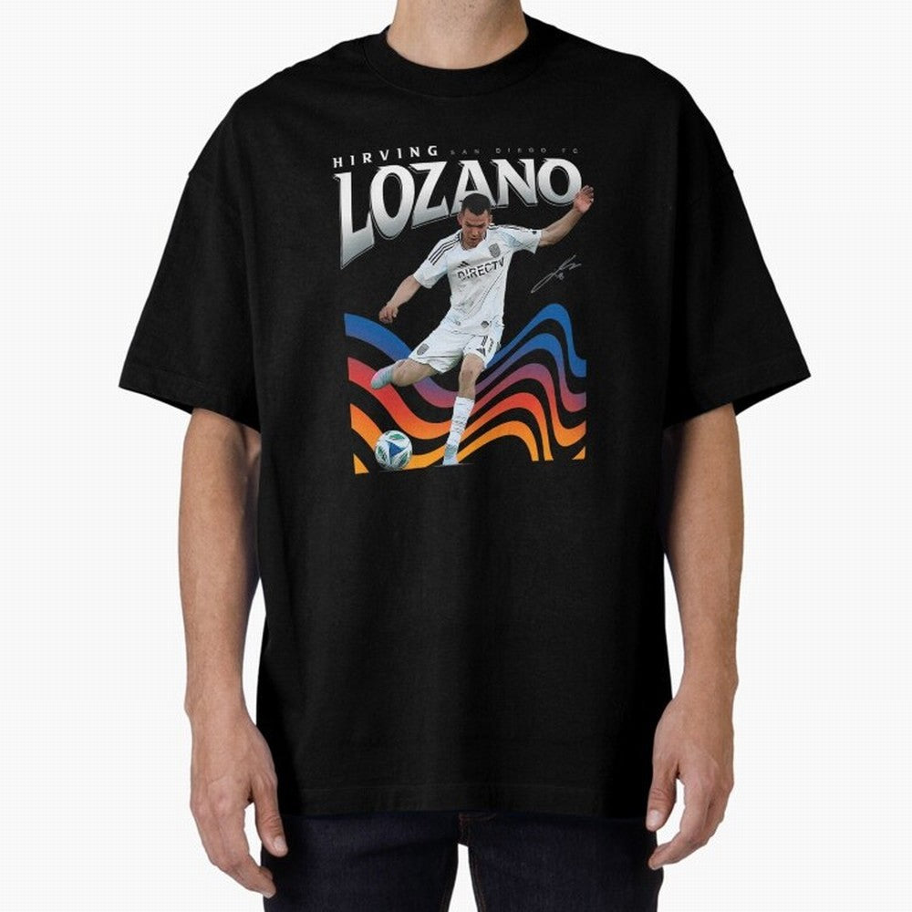Hirving Lozano San Diego Fc Oversized T-Shirt Stand with Global Football Passion for FIFA World Cup 2026 Group Stage, Celebrating Cristiano Ronaldo, Portugal, Championship Spirit, Famous Goals, Roaring Crowds and International Football Unity;
