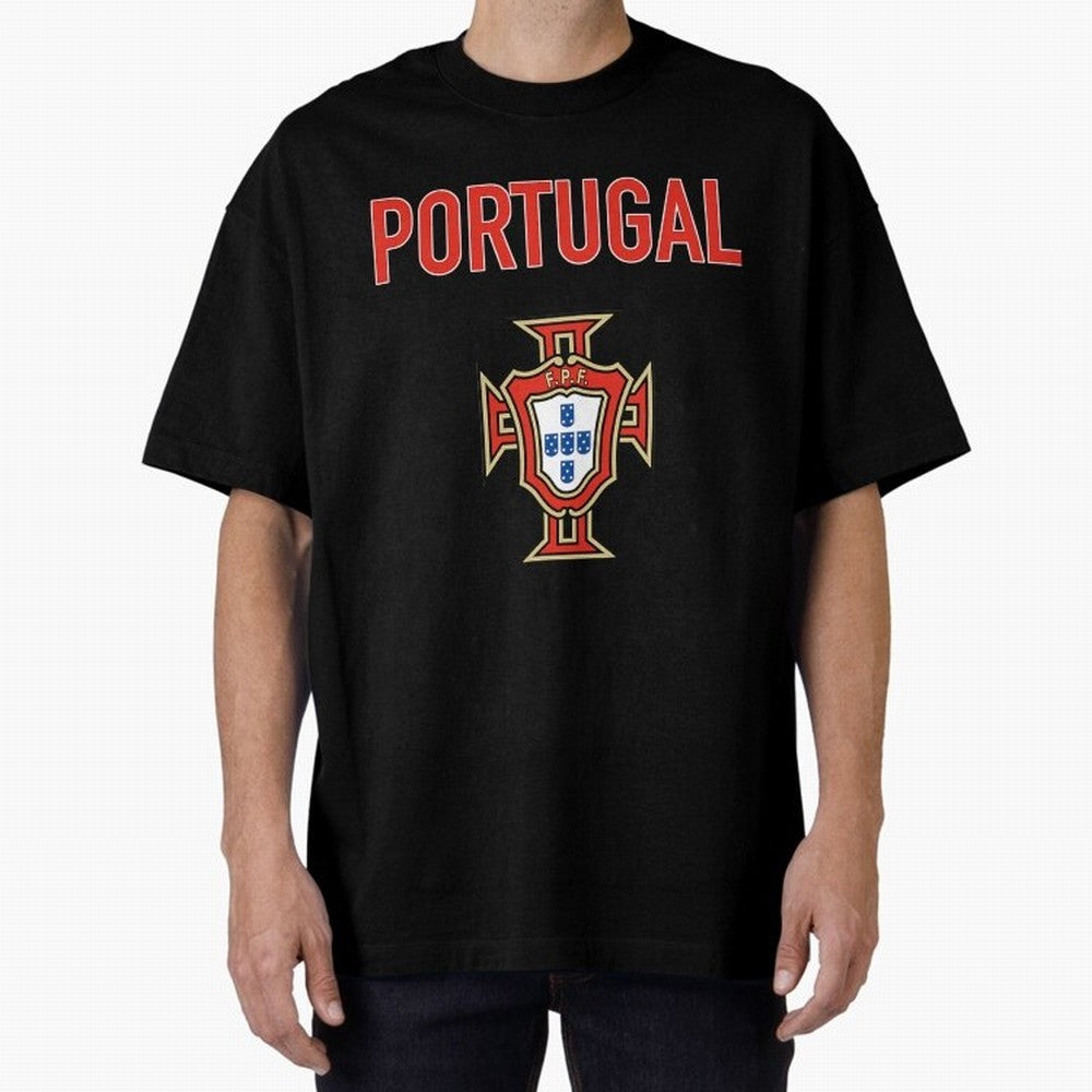 Portugal Oversized T-Shirt Get Ready for Global Football Passion for FIFA World Cup 2026 USA Canada Mexico, Driven by Cristiano Ronaldo, Spain, Football Festival Excitement, Trophy Ambitions, Country Rivalries and Star Player Buzz; Perfect for