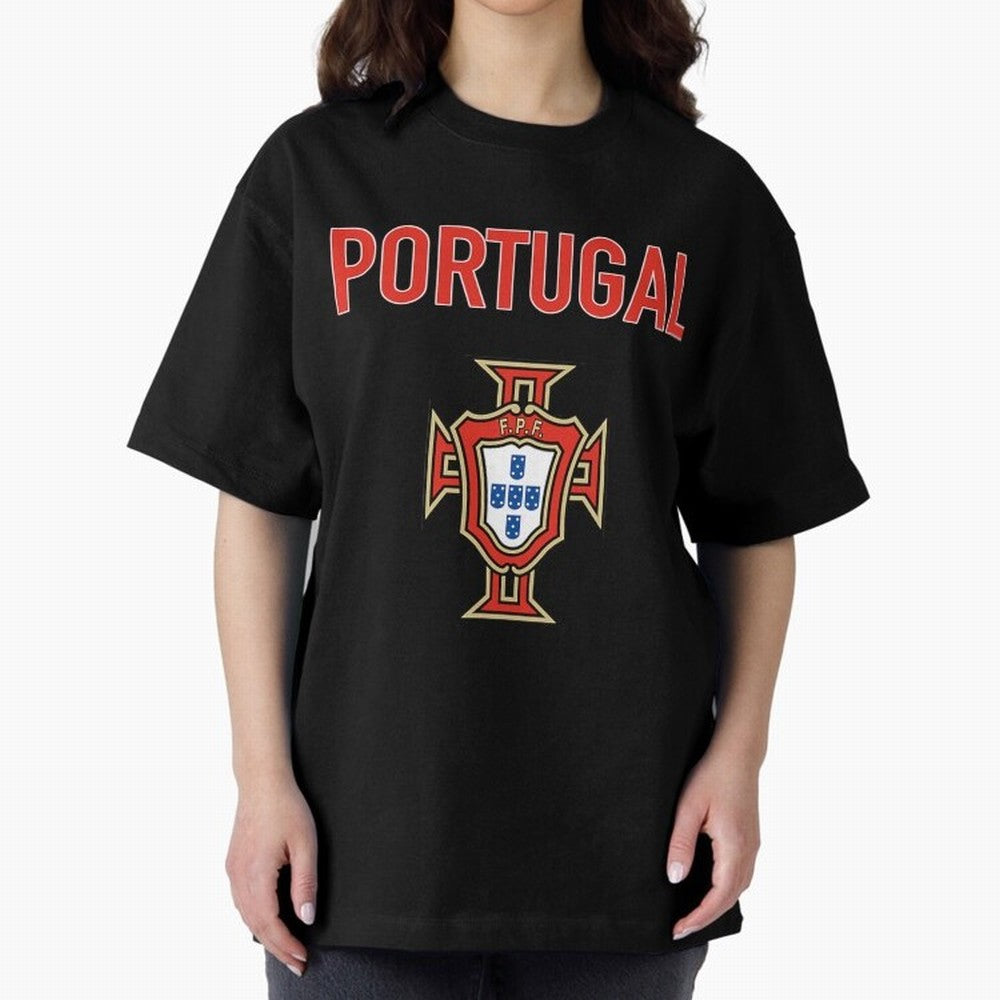 Portugal Oversized T-Shirt Get Ready for Global Football Passion for FIFA World Cup 2026 USA Canada Mexico, Driven by Cristiano Ronaldo, Spain, Football Festival Excitement, Trophy Ambitions, Country Rivalries and Star Player Buzz; Perfect for