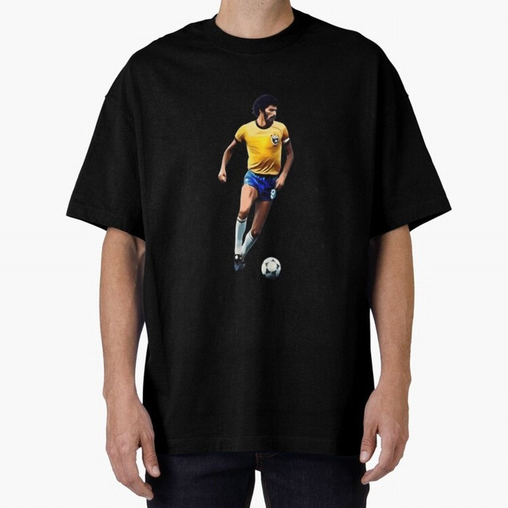 Legends Of The Beautiful Game Cartoon Collection Legends Socrates Cartoon Artwork9 Oversized T-Shirt Carry the Colors and Pride of the FIFA World Cup 2026 USA Canada Mexico Journey through Cristiano Ronaldo Highlights, Argentina, France and Brazil