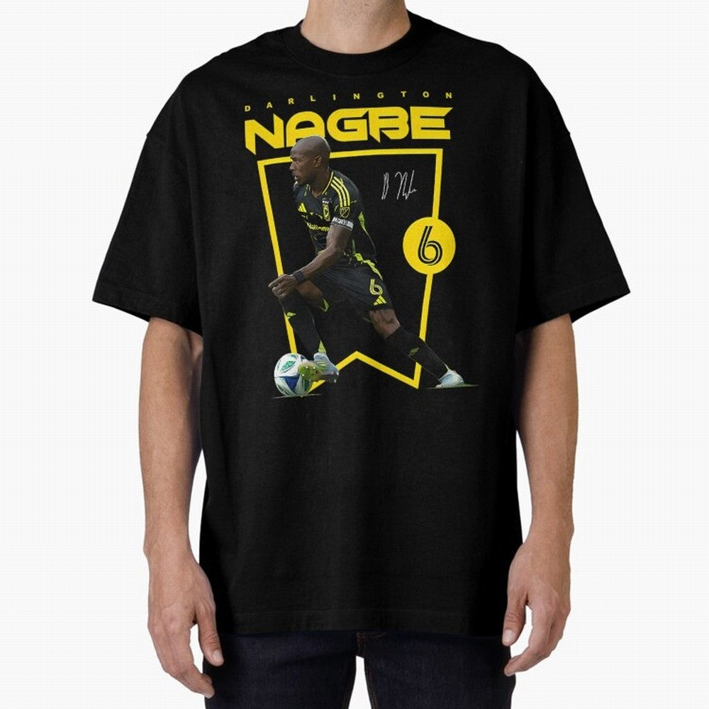 Darlington Nagbe Columbus Crew Oversized T-Shirt Honor Football Greatness during FIFA World Cup 2026 USA Canada Mexico with Messi, CR7 and Mbappe, Argentina, France and Brazil Energy, Championship Spirit, Famous Goals, Roaring Crowds and