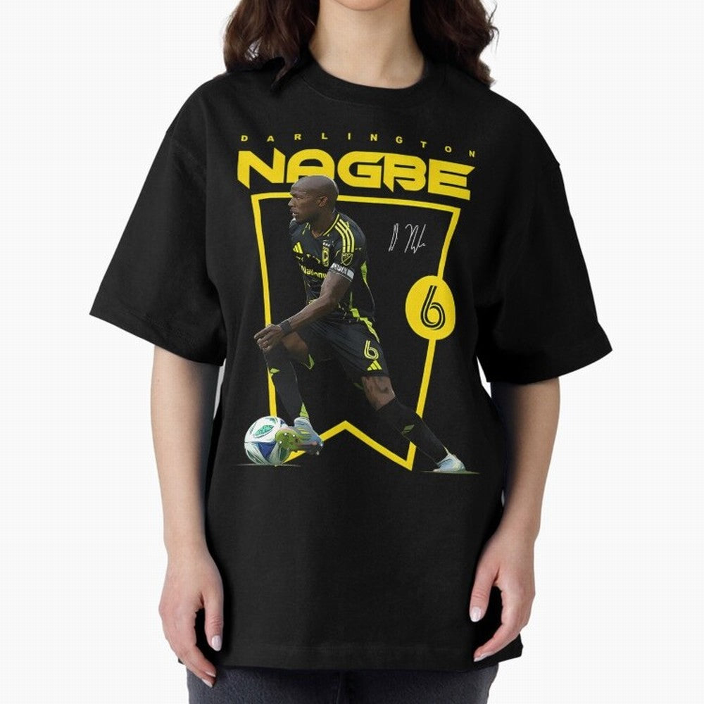 Darlington Nagbe Columbus Crew Oversized T-Shirt Honor Football Greatness during FIFA World Cup 2026 USA Canada Mexico with Messi, CR7 and Mbappe, Argentina, France and Brazil Energy, Championship Spirit, Famous Goals, Roaring Crowds and
