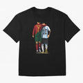 Messi Ronaldo Chit Chat Illustration Oversized T-Shirt Bring Retro Soccer Energy to FIFA World Cup 2026 USA Canada Mexico Spirit, Driven by Spain and Netherlands, Haaland, Champion Mindset, Group Stage Buzz, Knockout Tension and Passionate Fan
