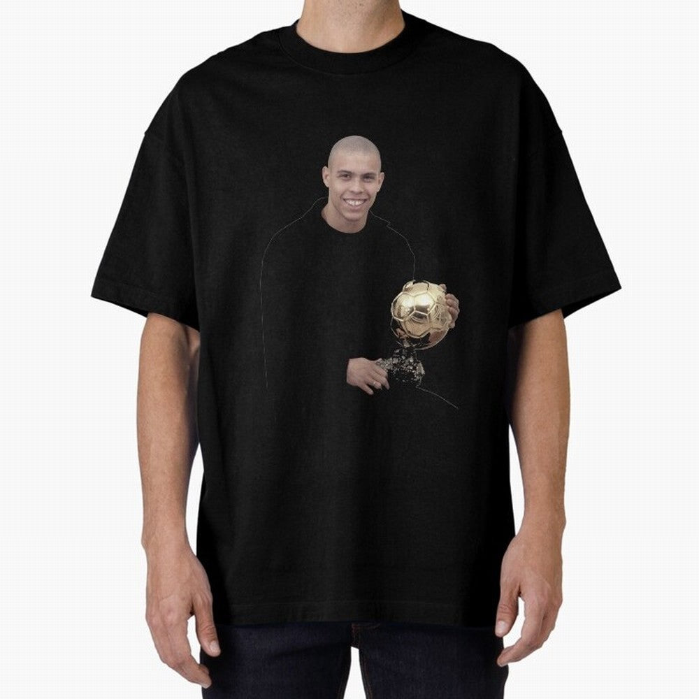 Ronaldo Iconic Ballon d¡¯Or Football Art Oversized T-Shirt Celebrate Every Goal in FIFA World Cup 2026 Group Stage for Fans of CR7 and Messi and Argentina and Brazil, Bringing Goal Celebration Energy, Supporter Heritage, Football Icons and