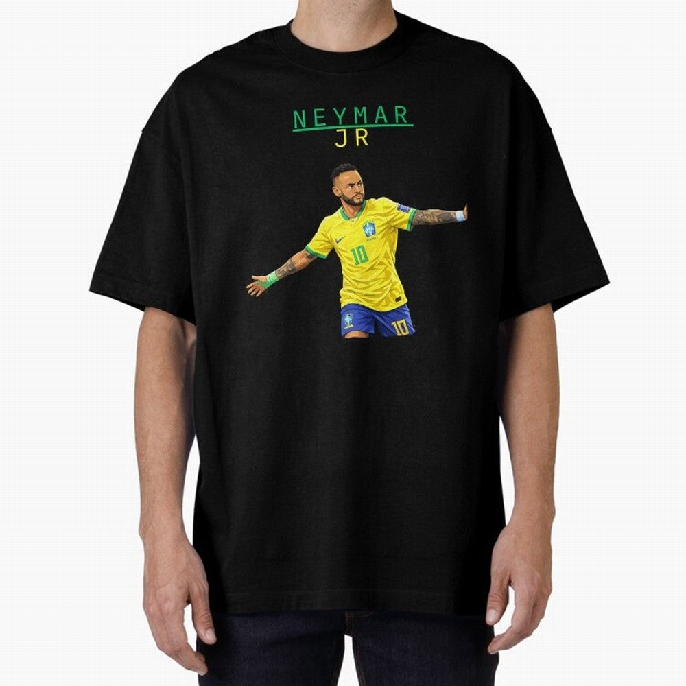 Neymar Oversized T-Shirt Bring Champion Energy into FIFA World Cup 2026 Group Stage Spirit, Capturing France and Portugal, Messi, Neymar and Mbappe, Sports Nostalgia, International Competition, Famous Players and Unforgettable Victories; Great for