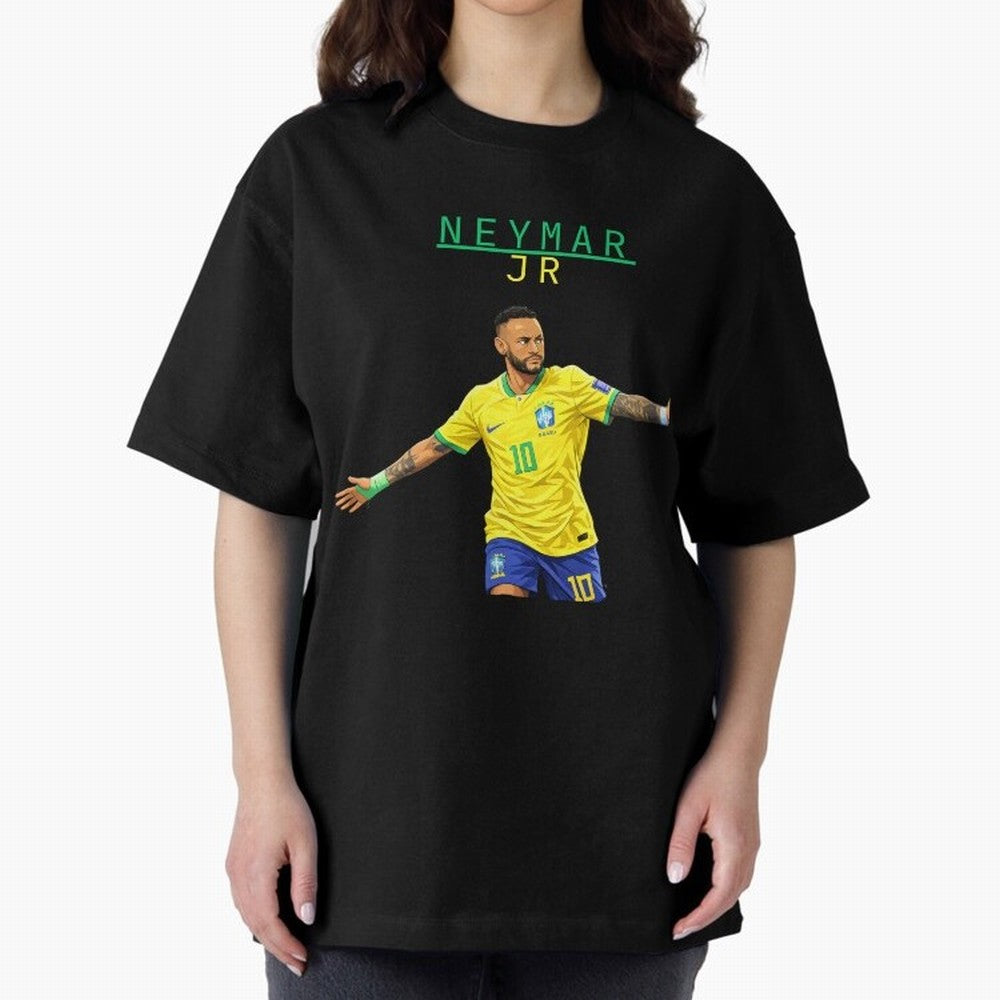 Neymar Oversized T-Shirt Bring Champion Energy into FIFA World Cup 2026 Group Stage Spirit, Capturing France and Portugal, Messi, Neymar and Mbappe, Sports Nostalgia, International Competition, Famous Players and Unforgettable Victories; Great for