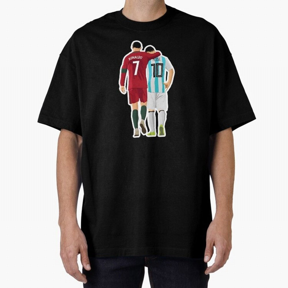 Ronaldo & Messi Oversized T-Shirt Celebrate the Biggest Stage of Global Football Passion for FIFA World Cup 2026 Group Stage, Featuring Mbappe and Neymar, England, Soccer Culture, Superstar Moments, National Team Dreams and Competitive Fire; Ideal