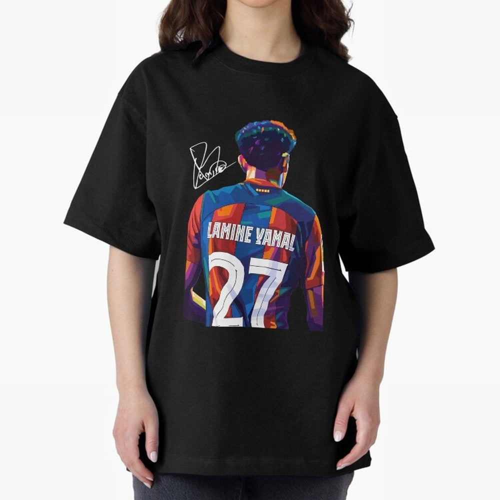 Lamine Yamal Football Player Oversized T-Shirt Celebrate National Team Dreams in Match Day Hype around FIFA World Cup 2026 USA Canada Mexico, Messi, Neymar and Mbappe, Brazil, Tournament Hype, Historic Matchups, Family Viewing Parties and Global