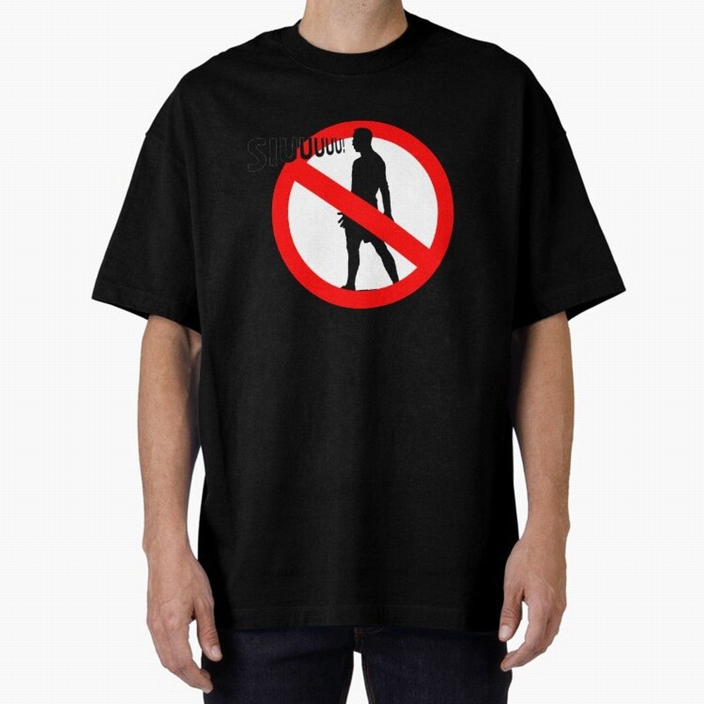 No Siiuuu Funny Soccer Meme Design Oversized T-Shirt Celebrate the Road through Match Day Hype around FIFA World Cup 2026 Group Stage, Messi, Neymar and Mbappe, Spain, Classic Soccer Heritage, Championship Pressure, Fan Loyalty and International
