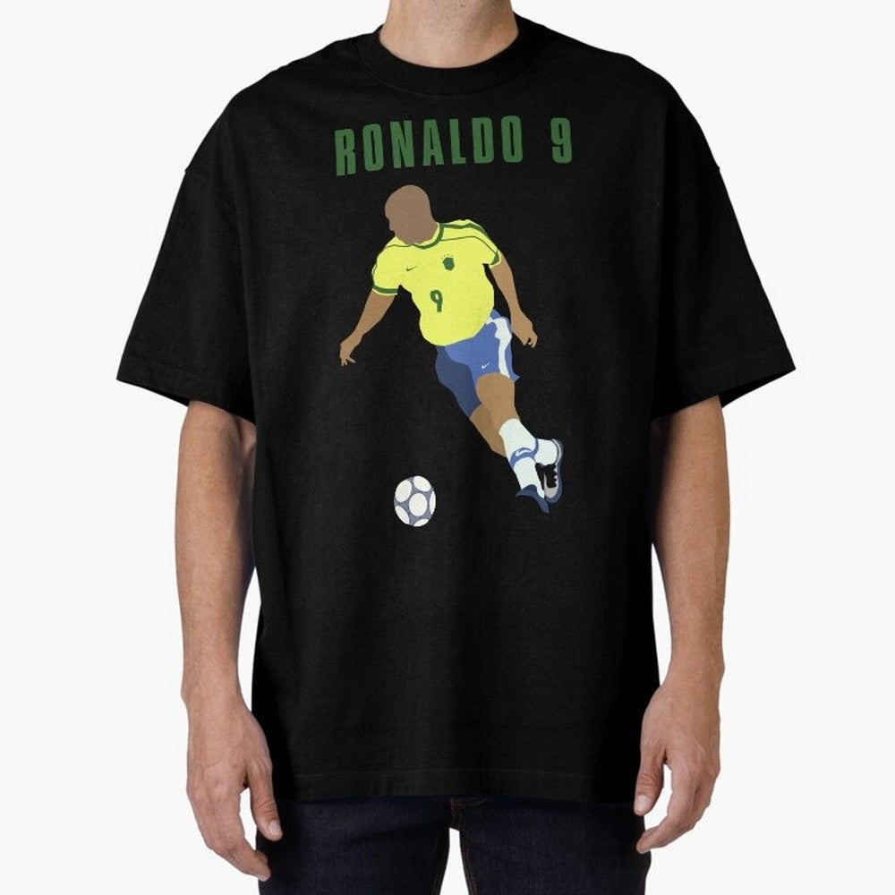 BRAZIL 9 Oversized T-Shirt Show Support during FIFA World Cup 2026 for Fans of Cristiano Ronaldo and England, France and Netherlands, Bringing Football Passion, Legendary Performances, Festival Vibes and Supporter Community; Made for Collectors Who