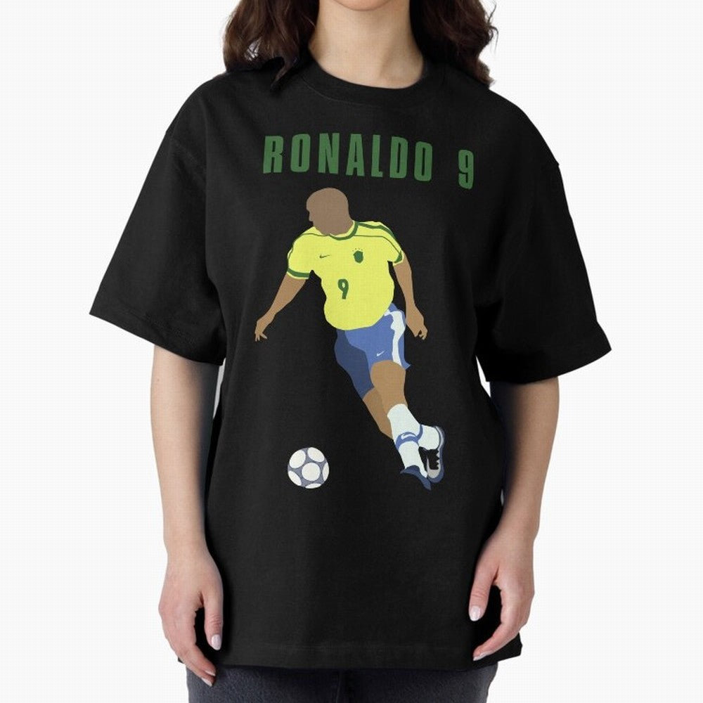 BRAZIL 9 Oversized T-Shirt Show Support during FIFA World Cup 2026 for Fans of Cristiano Ronaldo and England, France and Netherlands, Bringing Football Passion, Legendary Performances, Festival Vibes and Supporter Community; Made for Collectors Who