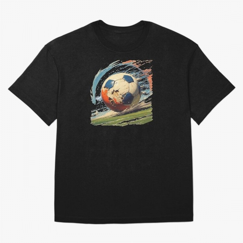 Soccer Ball in Fight Oversized T-Shirt Join Match Day Hype around FIFA World Cup 2026, Haaland and Mbappe, England, Championship Spirit, Famous Goals, Roaring Crowds and International Football Unity; Built for Supporters Chasing Trophy Dreams,