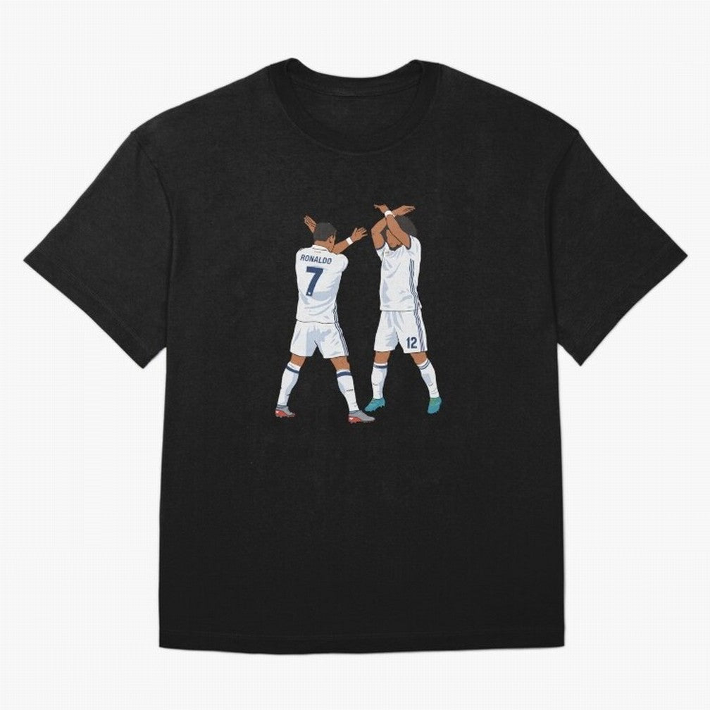 Ronaldo Madrid Celebration Duo Oversized T-Shirt Follow Every Goal of FIFA World Cup 2026 USA Canada Mexico Built around Haaland, Brazil Energy, Match Day Excitement, Supporter Culture, Golden Goals and Global Football Passion; Ideal for Passionate