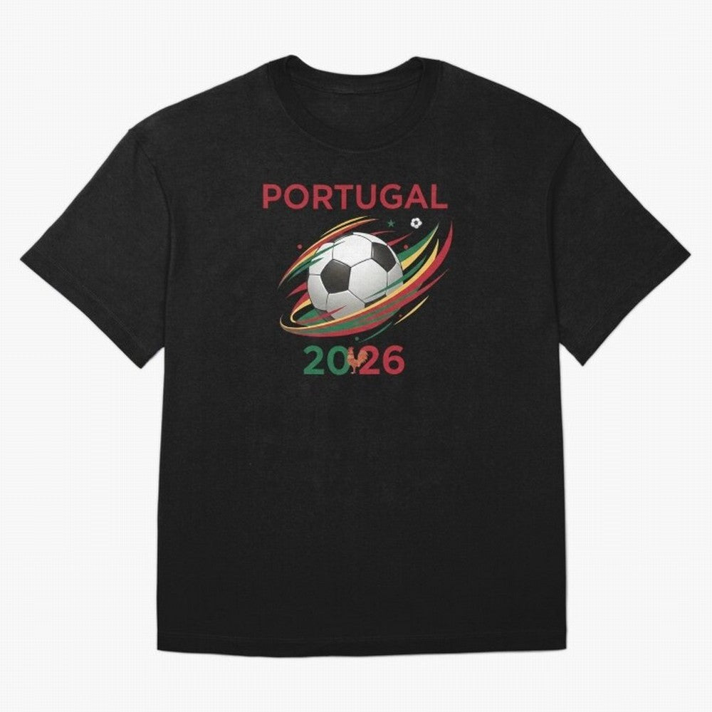 Camiseta Portugal 2026 - Bola de Futebol e Design Galo de Barcelos. Oversized T-Shirt Carry National Pride through FIFA World Cup 2026 Highlighting Neymar, Haaland and Cristiano Ronaldo, Portugal, Spain and Germany Energy, Classic Soccer Heritage,