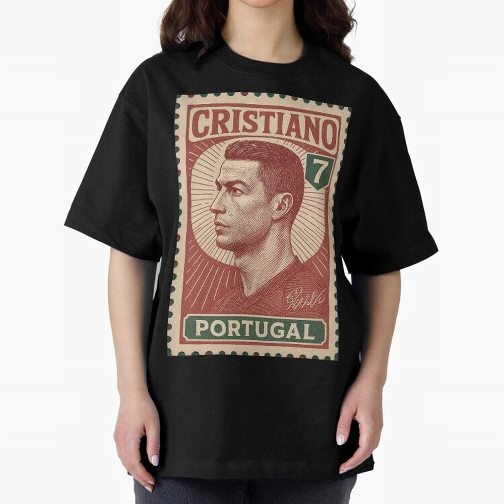 Vintage Portuguese Football Legend No.7 Poster, sticker ¨C Retro Soccer Icon Art for Fans of Manchester, Madrid & Juventus Oversized T-Shirt Fuel Global Football Passion for FIFA World Cup 2026 Group Stage, Filled with CR7, England and Germany,