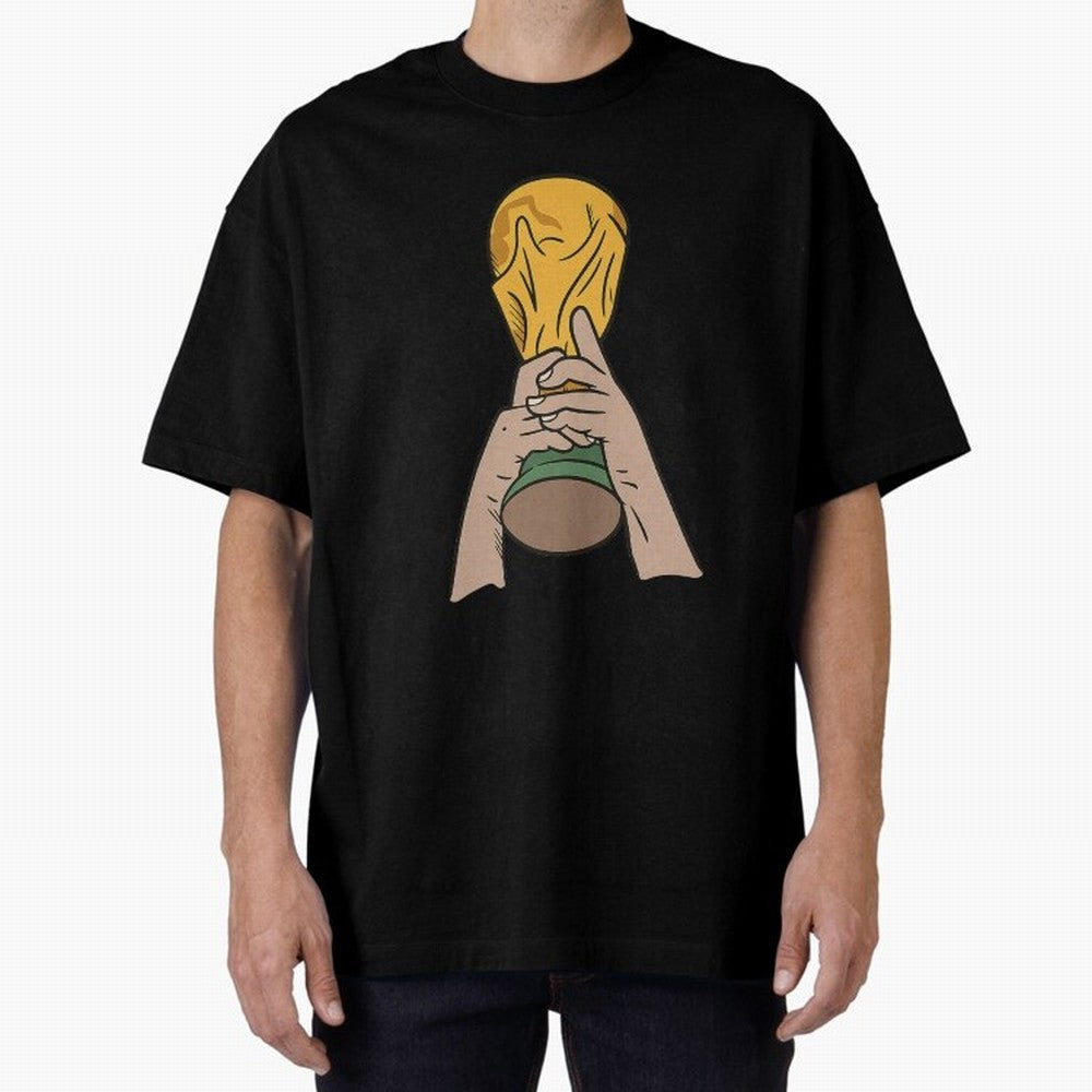 Trophy Oversized T-Shirt Bring Home the FIFA World Cup 2026 Group Stage Journey through Cristiano Ronaldo Highlights, Spain and Netherlands Pride, Worldwide Fan Energy, Dramatic Goals, Stadium Lights and Championship Celebrations; Created for Match