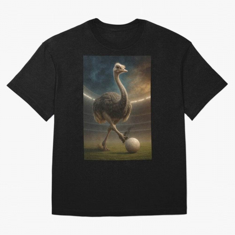 Ostrich Plays Soccer Oversized T-Shirt Feel FIFA World Cup 2026 USA Canada Mexico Spirit, Filled with Argentina, France and Brazil, Messi, Sports Nostalgia, International Competition, Famous Players and Unforgettable Victories; Perfect for Fans,