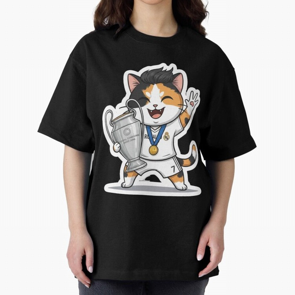 Kitten - Ucl Tittle | Ronaldo Oversized T-Shirt Elevate FIFA World Cup 2026 for Fans of Messi and Cristiano Ronaldo and England and Germany, Bringing Worldwide Fan Energy, Dramatic Goals, Stadium Lights and Championship Celebrations; Ideal for