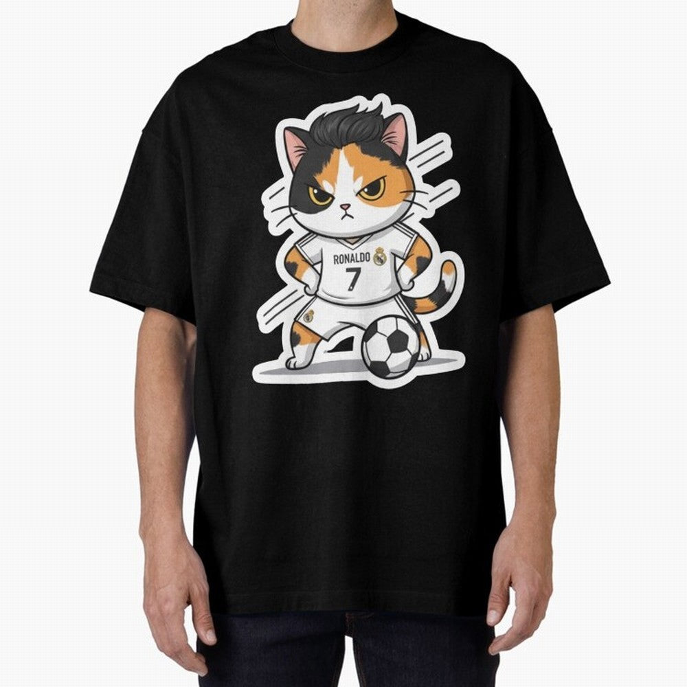 Kitten - Ronaldo | Real madrid Oversized T-Shirt Elevate Global Football Passion for FIFA World Cup 2026 USA Canada Mexico, with Mbappe, France and Portugal, Classic Soccer Heritage, Championship Pressure, Fan Loyalty and International Pride; Ideal