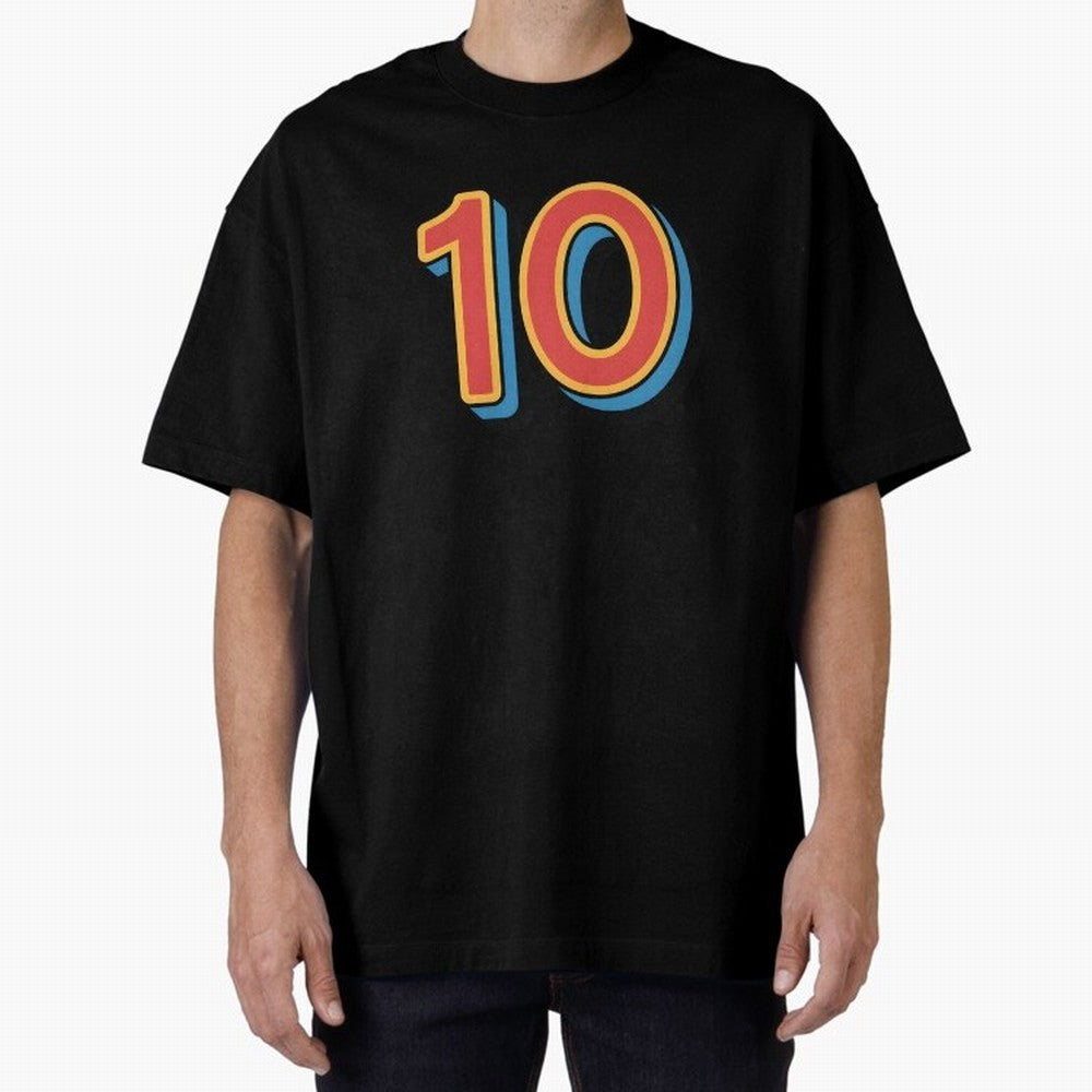 Number 10 Oversized T-Shirt Show Championship Spirit for FIFA World Cup 2026 for Fans of Mbappe and Neymar and Brazil, Portugal and Argentina, Bringing Classic Soccer Heritage, Championship Pressure, Fan Loyalty and International Pride; Great for