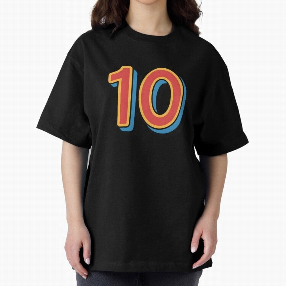 Number 10 Oversized T-Shirt Show Championship Spirit for FIFA World Cup 2026 for Fans of Mbappe and Neymar and Brazil, Portugal and Argentina, Bringing Classic Soccer Heritage, Championship Pressure, Fan Loyalty and International Pride; Great for