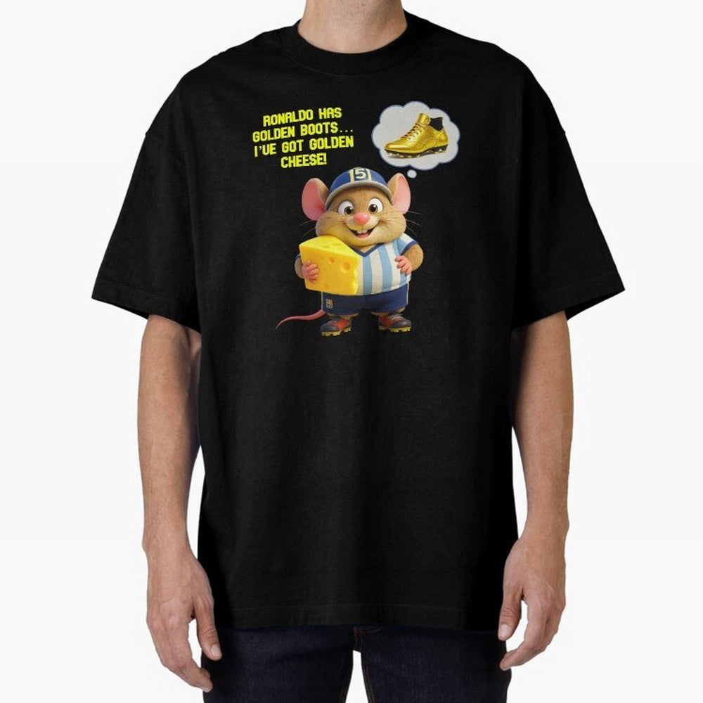Zippy¡¯s Golden Cheese vs Ronaldo Oversized T-Shirt Bring a Vintage Feel to the FIFA World Cup 2026 Journey through Messi Highlights, Netherlands Pride, Sports Nostalgia, International Competition, Famous Players and Unforgettable Victories; Great