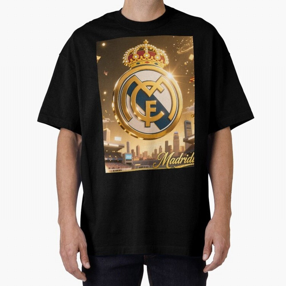 Madridistas Oversized T-Shirt Experience the Global Stage of FIFA World Cup 2026 Spirit, Capturing Portugal, Messi, CR7 and Mbappe, Classic Soccer Heritage, Championship Pressure, Fan Loyalty and International Pride; Perfect for Supporters Who Want