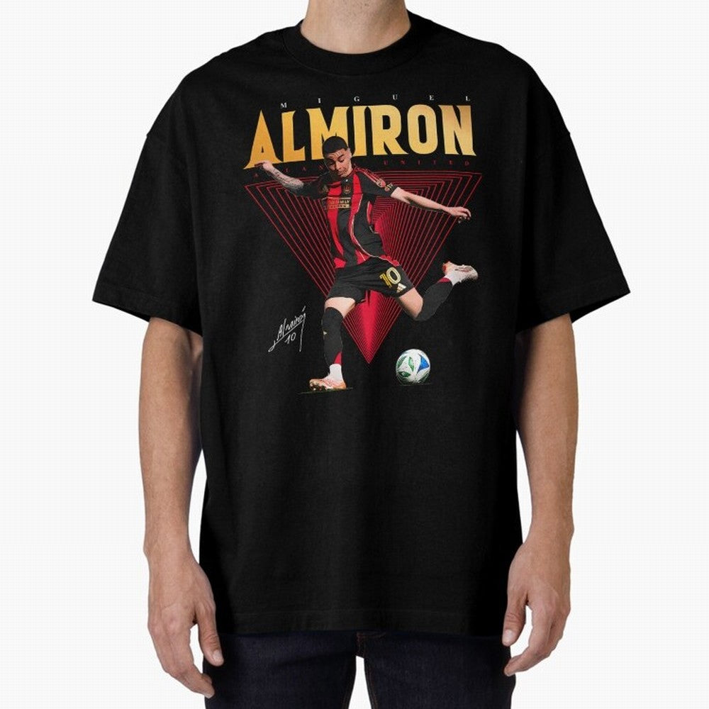 Miguel Almiron Atlanta United FC Oversized T-Shirt Capture FIFA World Cup 2026 Group Stage Filled with CR7, France and Portugal Energy, Goal Celebration Energy, Supporter Heritage, Football Icons and Worldwide Tournament Joy; Great for Watch