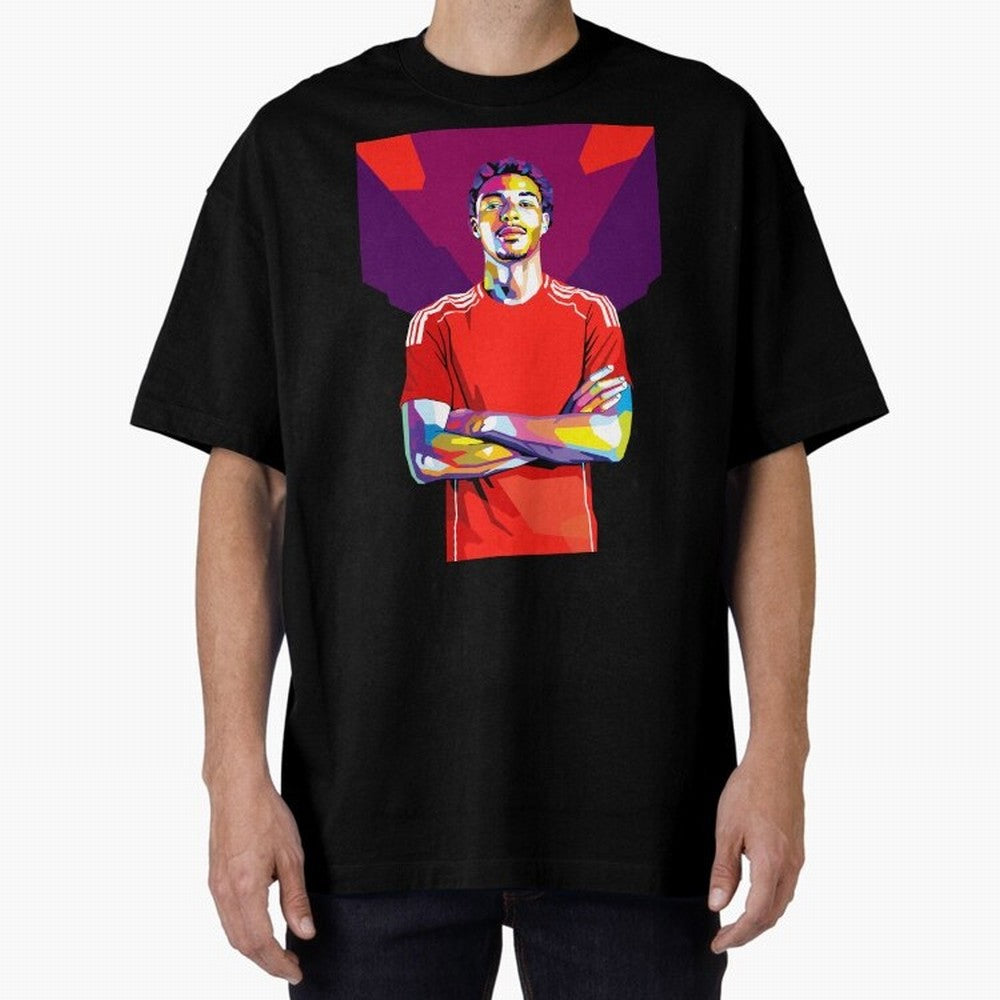 Ekitike in WPAP Style Oversized T-Shirt Follow the Final Road of Global Football Passion for FIFA World Cup 2026 USA Canada Mexico, Driven by Cristiano Ronaldo, Haaland and CR7, Brazil, Vintage Soccer Flavor, Modern Football Stars, National Flags