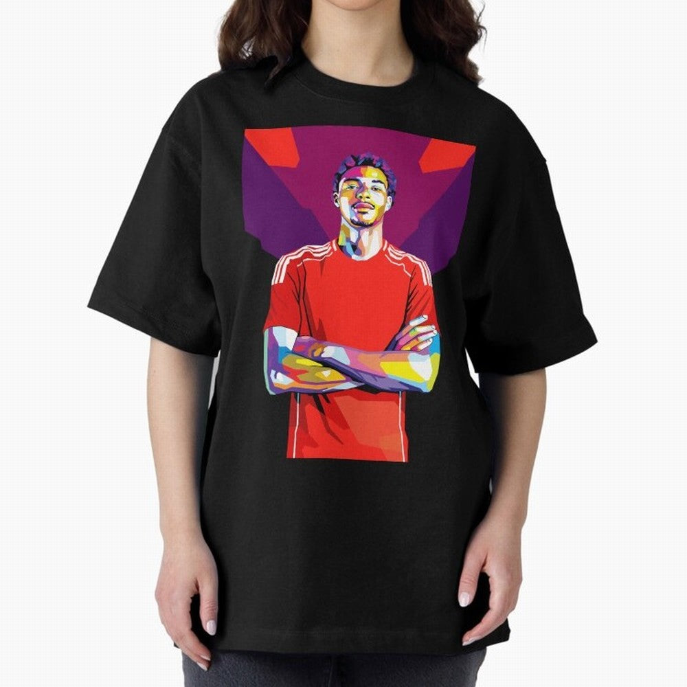 Ekitike in WPAP Style Oversized T-Shirt Follow the Final Road of Global Football Passion for FIFA World Cup 2026 USA Canada Mexico, Driven by Cristiano Ronaldo, Haaland and CR7, Brazil, Vintage Soccer Flavor, Modern Football Stars, National Flags
