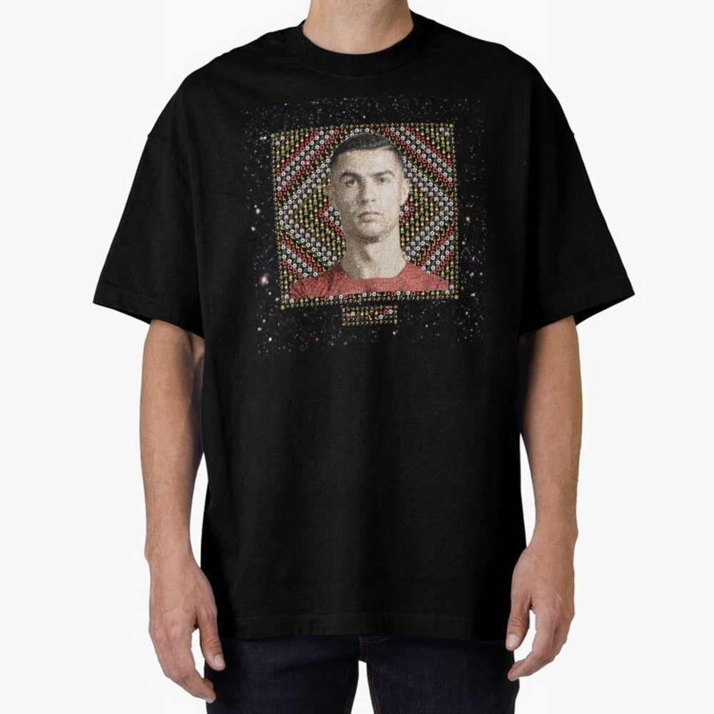 CR7 Emojified ¨C Ronaldo-Inspired Grid Tribute | Visual Power in Emoji Form | Football Legend Art Series Oversized T-Shirt Celebrate Unforgettable Nights in FIFA World Cup 2026 Spirit, Filled with Argentina, France and Brazil, Mbappe, Global