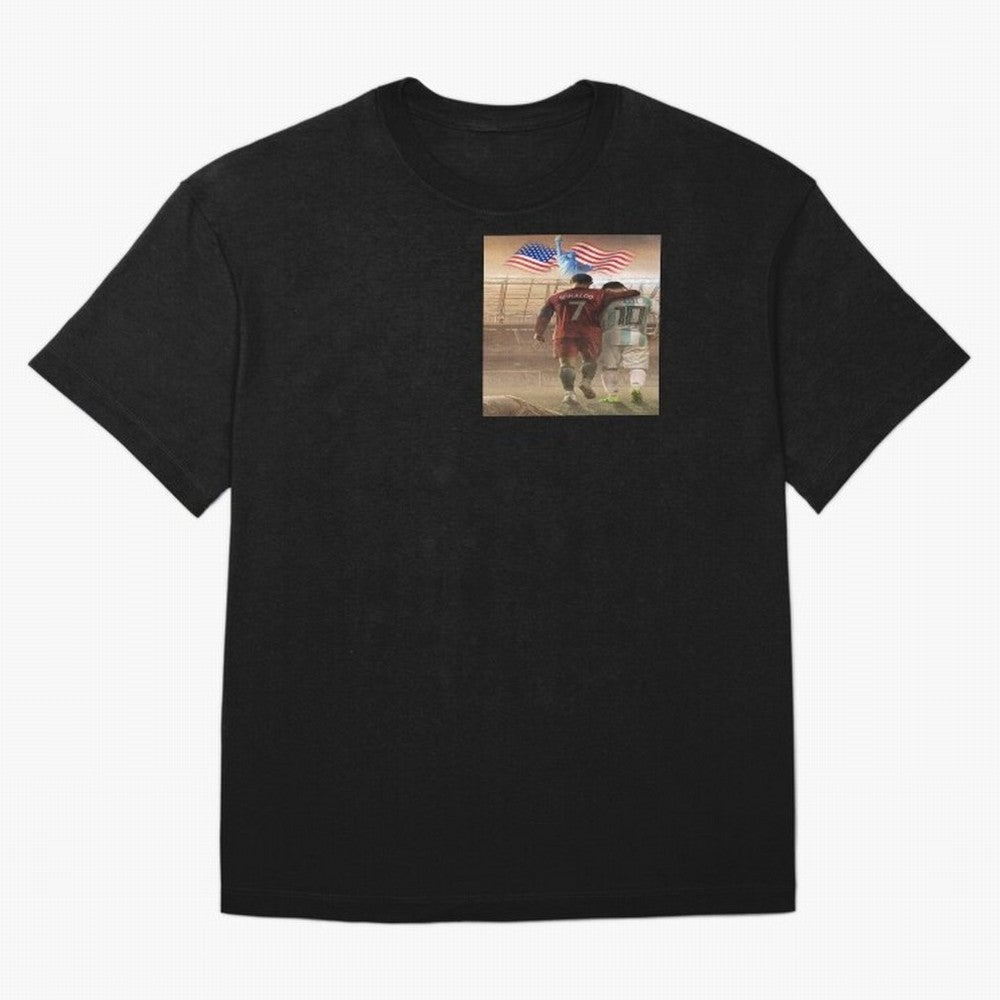 Ronaldo & messi 7_10 football USA sports top quality redbubble Oversized T-Shirt Showcase FIFA World Cup 2026 Group Stage for Fans of Messi, Neymar and Mbappe and Argentina, Bringing Football Passion, Legendary Performances, Festival Vibes and