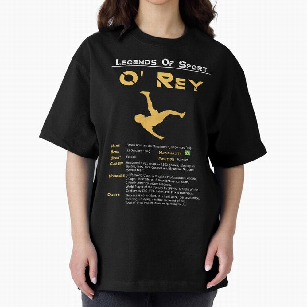 Legends of Sport Pele Pel¨¦ Oversized T-Shirt Relive Legendary Nights from FIFA World Cup 2026 Group Stage Celebrating CR7 and Messi, England and Germany Energy, Sports Nostalgia, International Competition, Famous Players and Unforgettable
